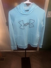 Under Armour Womens Hoodie Medium Lite Blue Coldgear