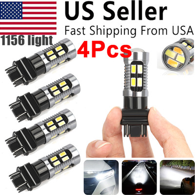 4 Pcs 3157 3156 LED Switchback Turn Signal Bulbs 20-LED DRL White Amber 5630 SMD