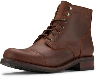 6 Inch Men's Lace-up Ankle Boot - Cap Toe, Captain Genuine Leather Lace up Chukk