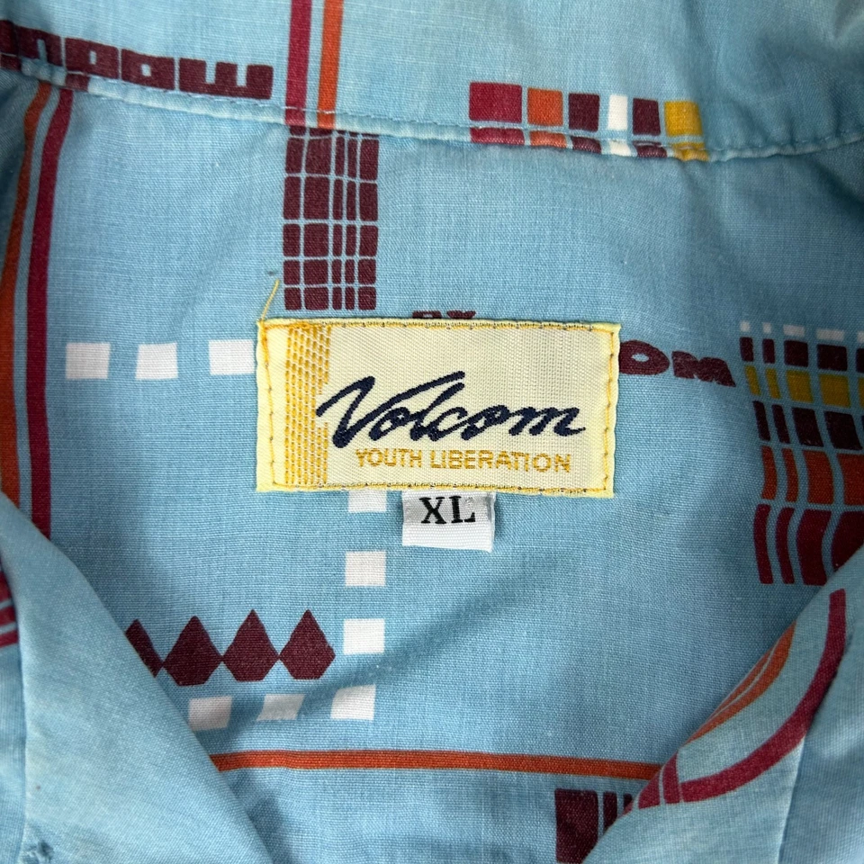 Vintage Volcom Shirt Mens XL Youth Liberation Modulator Blue Button Up Y2K Skate - Image 4 of 4
