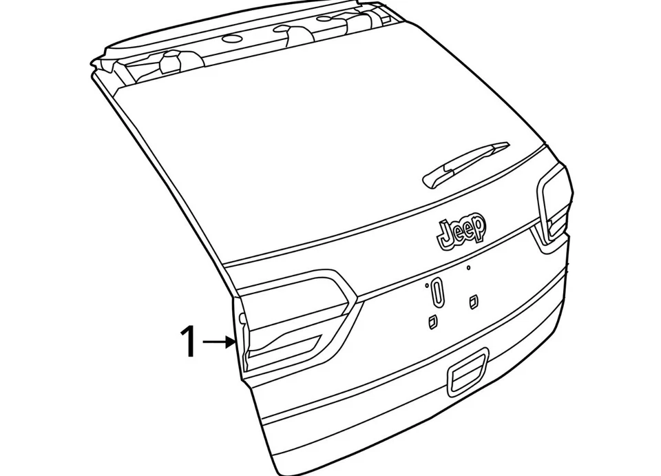JEEP GRAND CHEROKEE TAILGATE LIFTGATE BACK DOOR SHELL W/ GLASS OEM 2014 - 2022 - Image 2 of 3