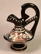 Hand Painted Mini Greek Pottery Souvenir Single Hook Handle Vase