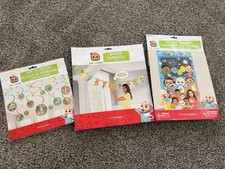 CoComelon New Birthday Party Lot Backdrop, Swirl  Table Decorations, Banner