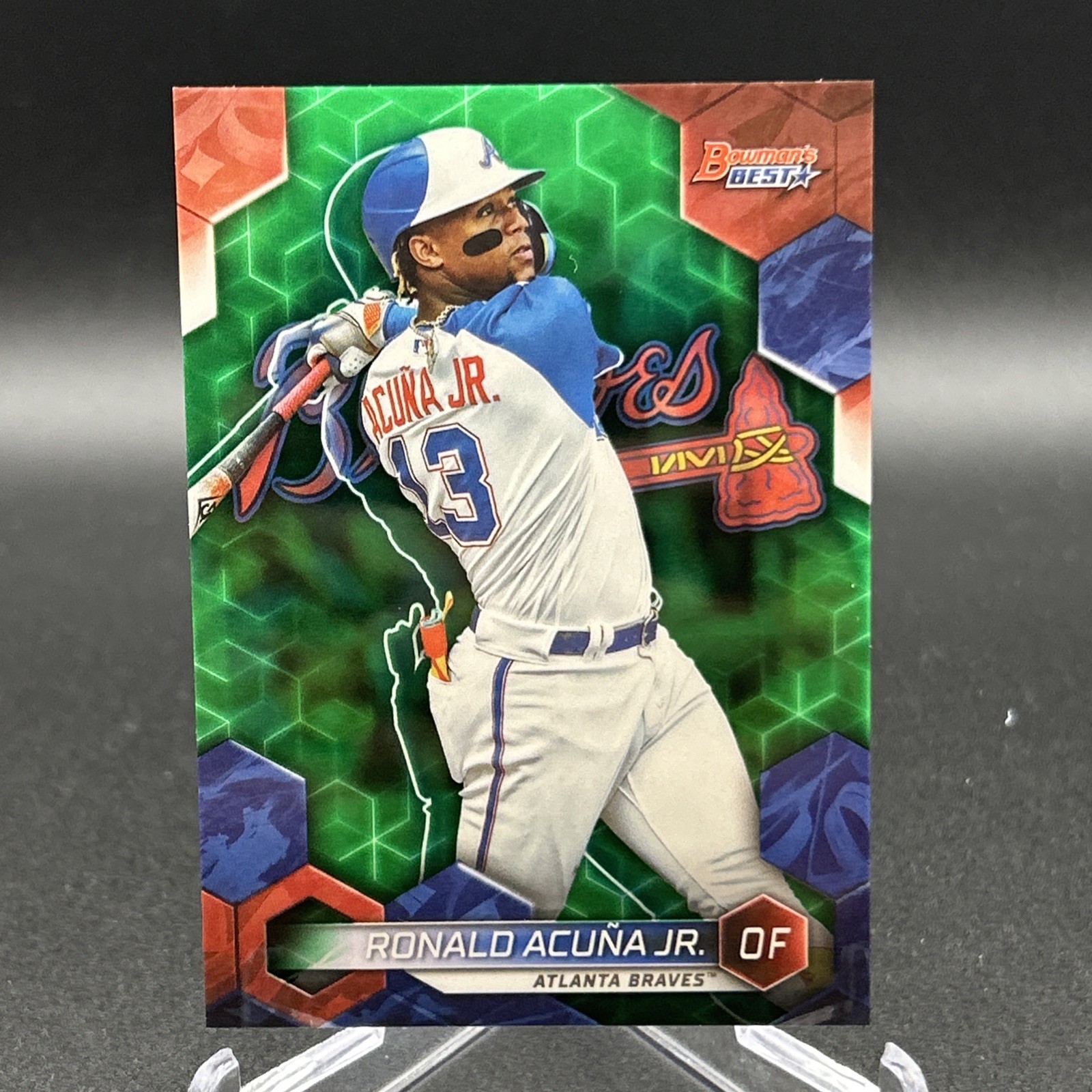2023 Bowman's Best Ronald Acuna Jr. #18 Green Refractor /99 Braves