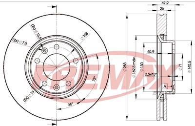 FREMAX BD-4660 Brake Disc for CITROËN,OPEL,PEUGEOT,VAUXHALL