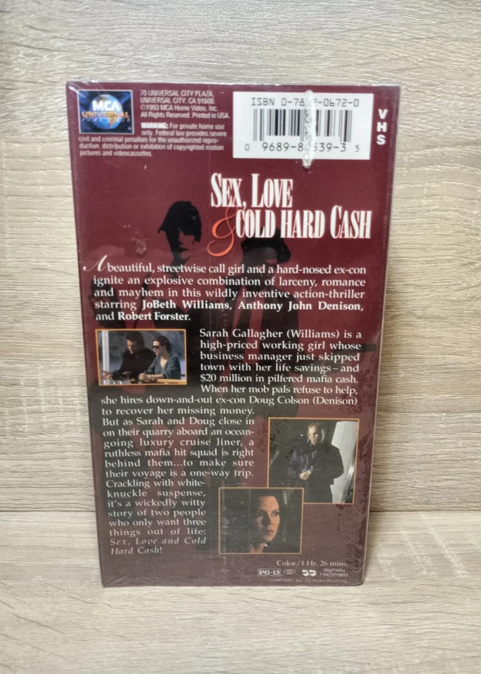 Sex, Love & Cold Hard Cash Brand New Sealed MCA Universal Jobeth Williams 1993 - Image 3 of 4