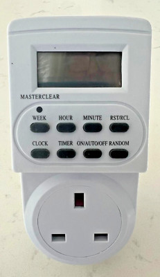 Elektronische Digital Netzstecker Timer Steckdose + LCD Display 24 Stunden 7 Tage ARLEC