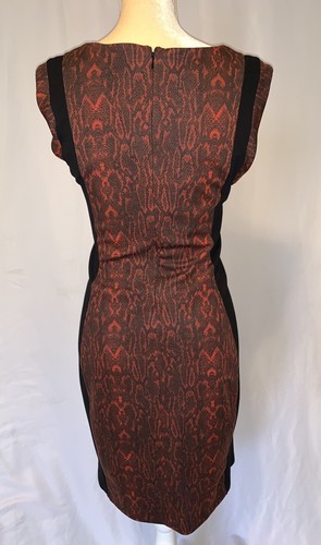 MNG Red Snake Print Color Block Pencil Dress Size S - Picture 6 of 12