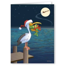 Holiday Pelican Christmas Card - 18 Cards & Envelopes -  60038