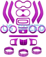 21PCS Interior Decor Trim Kit for Jeep Wrangler JK JKU 11-17 Purple Accessories