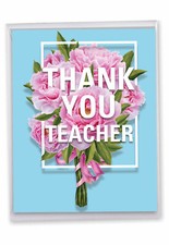 1 Big Funny Teacher Thank You Greeting Card - Flowers for Teacher J3532TTG