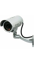 CCTV Dummy Camera Home Outdoor Fake Security Camera w/ Flashing IR Red LED Light