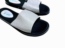 Women's Rhinestone Slide Sandals Slippers Beach Shoes Open Toe 9.5 US 41 EU