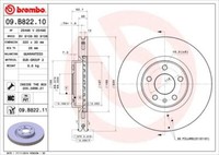 2X Brembo 09.B822.11 Bremsscheibe