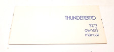 Oem 1972 Ford Thunderbird Owners Manual -blem