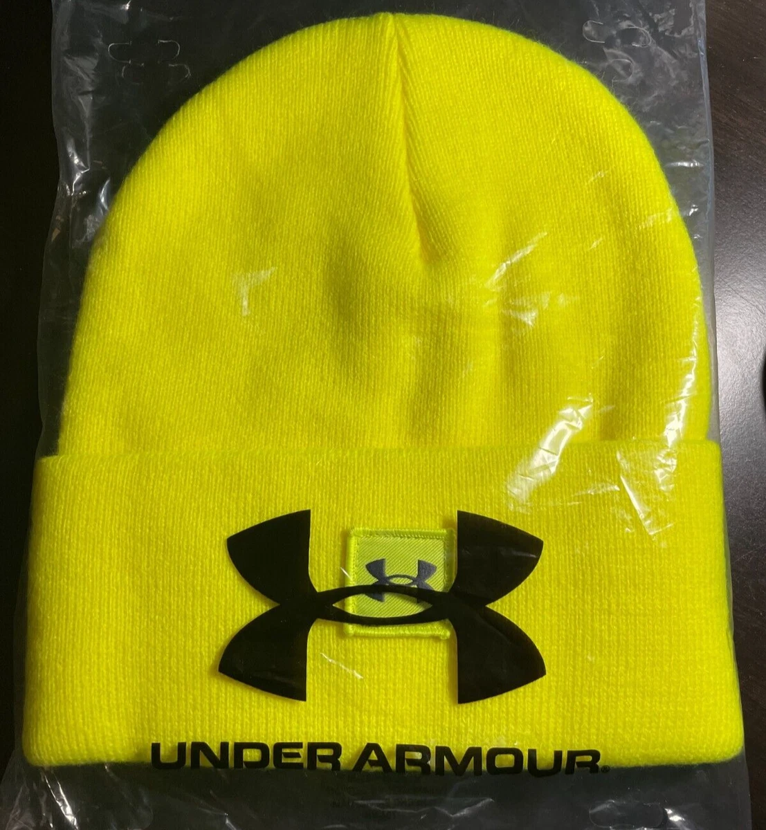 Under Armour Beanie Mens One Size Halftime Classic Fold Over Cuff Yellow