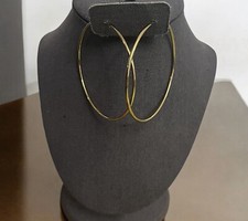 Large Gold Hoop Earrings 2 3/4  