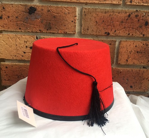 Adult Red Fez Hat with Tassel Dr Who 
