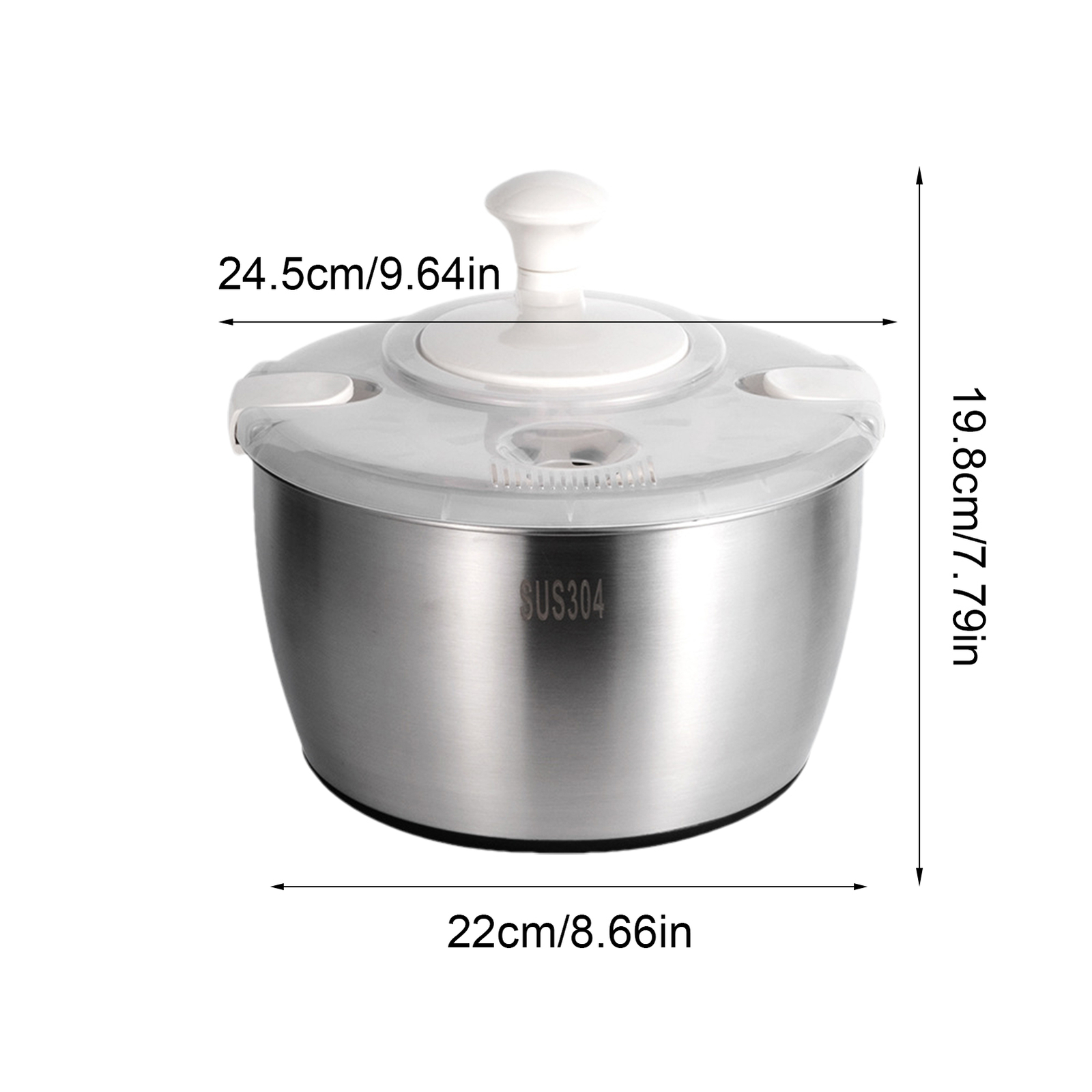 Salad Spinner Stainless Steel Large Multi-Use Lettuce Spinner Wash Spin-image