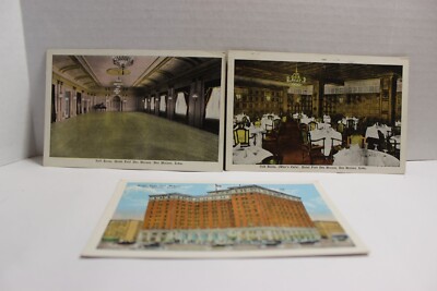 Hotel Fort Des Moines, Des Moines Iowa, Exterior, Oak Room, Ball Room Lot of 3