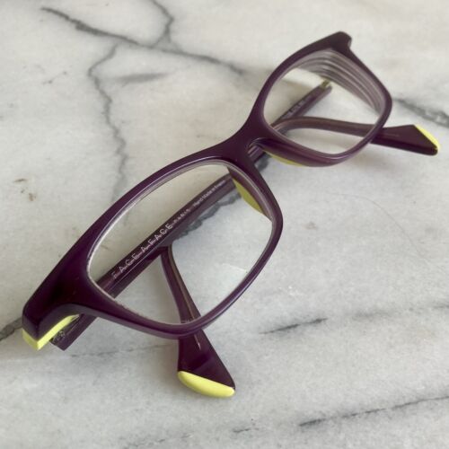 Face A Face Paris CHLOE Eyeglass Frames 49-16-136 Purple and Yellow France - Picture 10 of 11