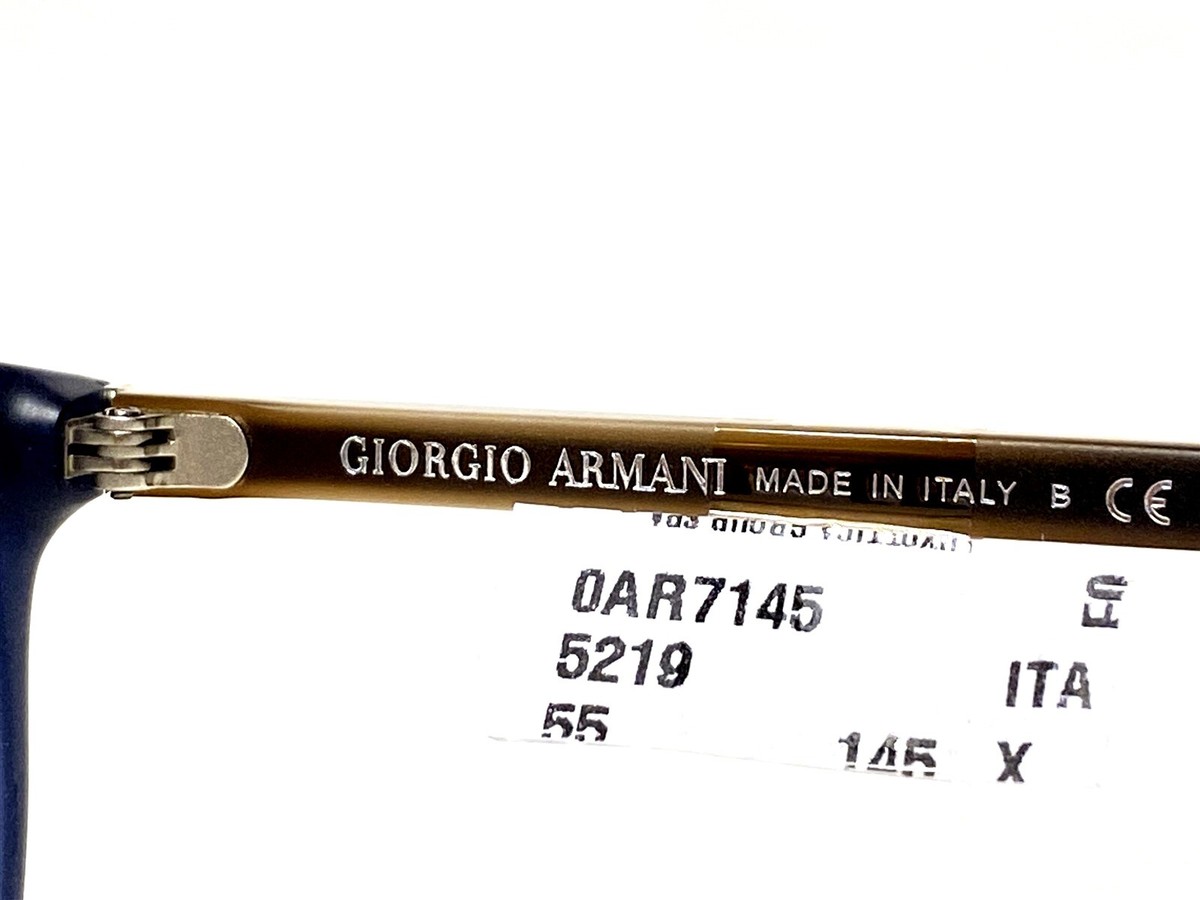 NEW Giorgio Armani AR7145 5219 Mens Matte Blue Rectangle