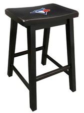 MLB Wood Bar Stool Black Finish 24