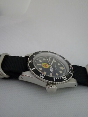 50 fathom big BREVET crown 6538 No Radiation  Swiss quartz Ronda movement 316L