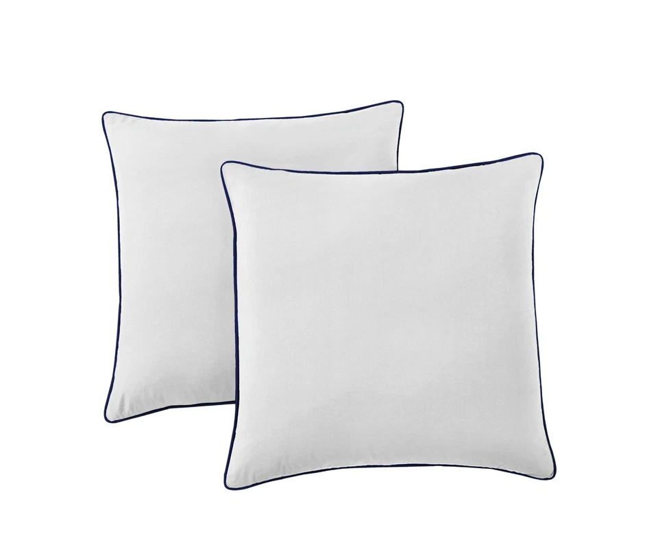 8-Piece Navy Blue Gray Pleated Bedding Set Luxury Striped Comforter Set - Image 4 of 4