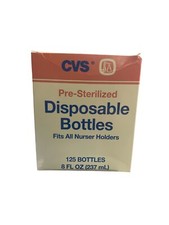 CVS Pre-Sterilized Disposable Bottles Fits All Nurser Holders 125 Bottles