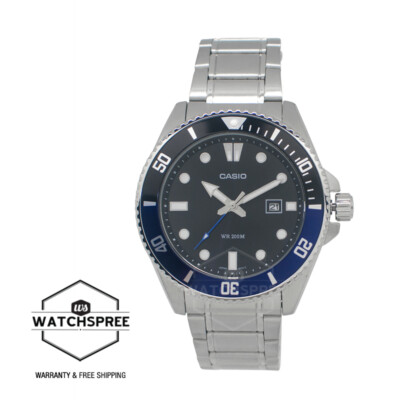 Casio Men's Analog Sporty Stainless Steel Band Watch MDV107D-1A2 MDV-107D-1A2