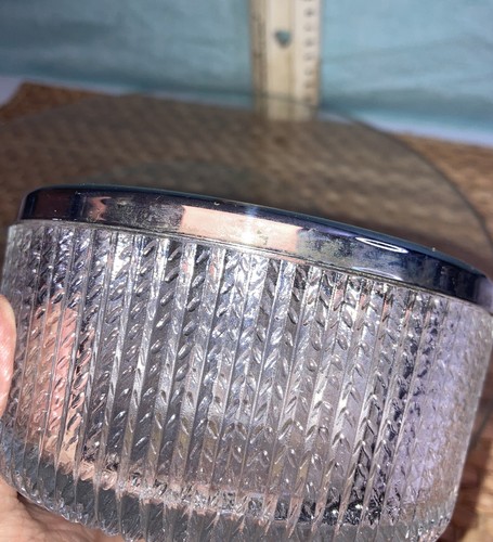 Bleikristall Genuine Lead Crystal Bowl with Silver Rim Made in England - Picture 7 of 11