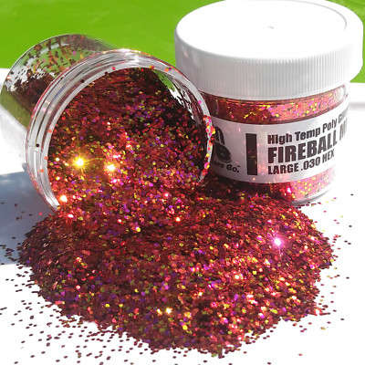 NEW 2 OZ FIREBALL MIX Hi-Temp Glitter .030 Hex Fishing Lure Making plastisol