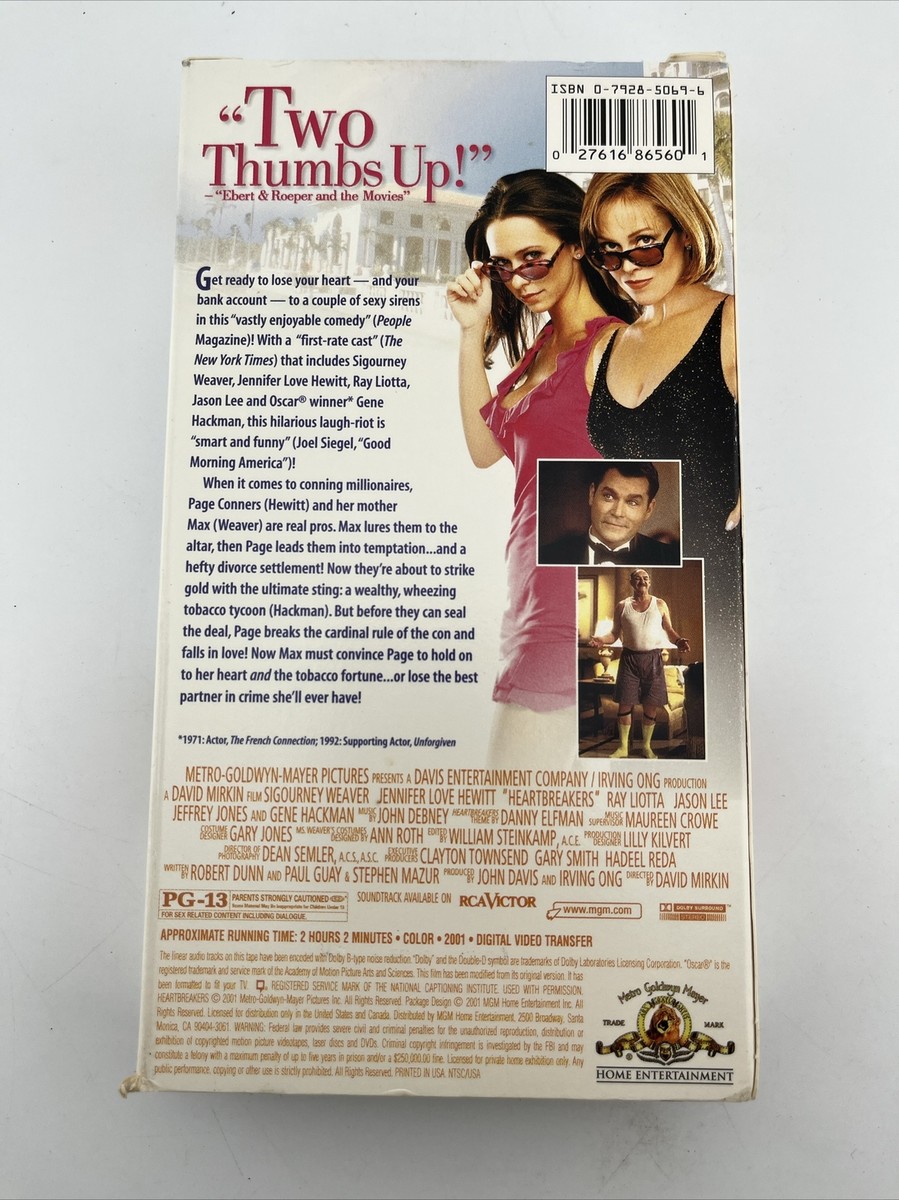 Heartbreakers (VHS, 2001)Sigourney Weaver, Jennifer Love