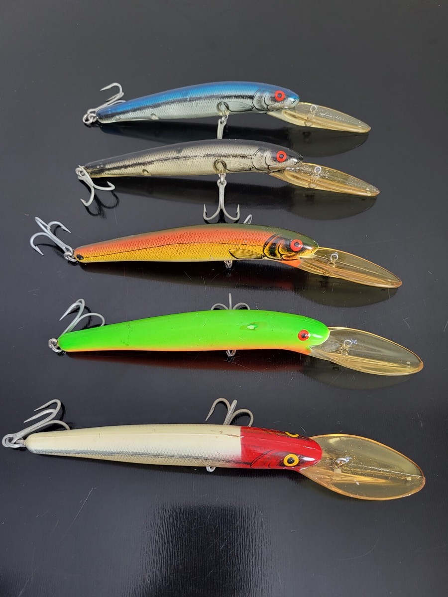 Vintage Set Of 5 Fishing Lures No Name 8" Crankbait Multicolor | eBay Vintage Set Of 5 Fishing Lures No Name 8" Crankbait Multicolor | eBay