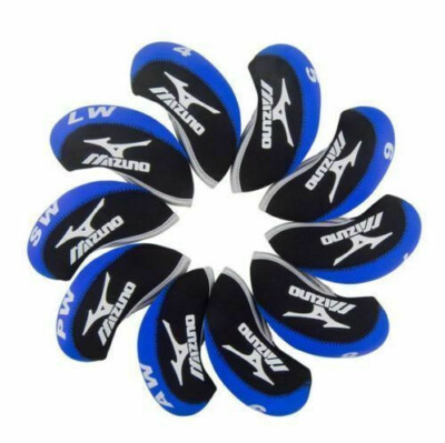 10 Stück Qualität schwarz/blau Mizuno Neopren Golf Eisen Headcover UK Lager