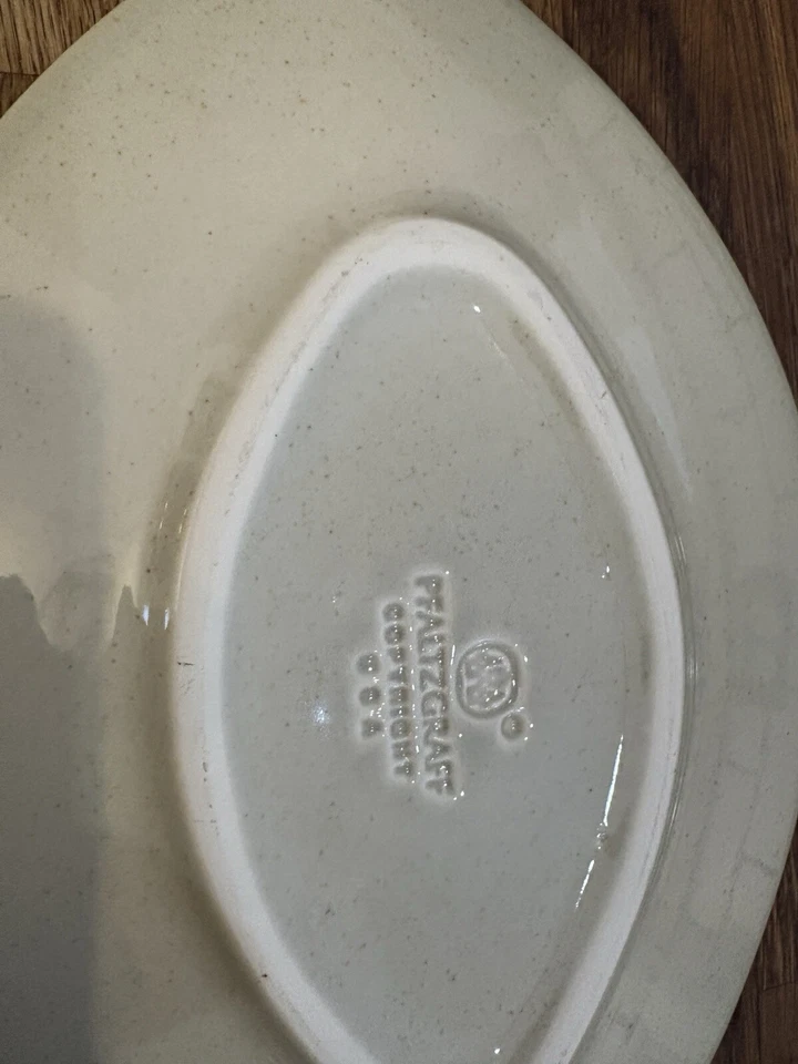 Pfaltzgraff CAPPUCCINO Set of 6 - 11.5x 8" Oval Leaf Plates Dish USA, Vintage - Image 4 of 4