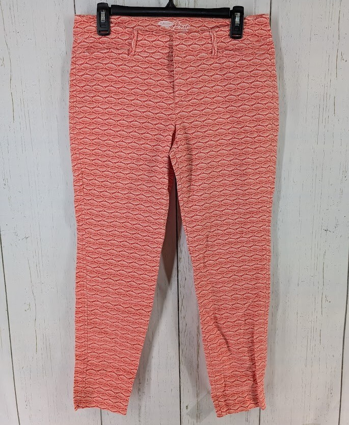 Old Navy Size 6 Pixie Orange Fish Pattern Chinos … - image 1