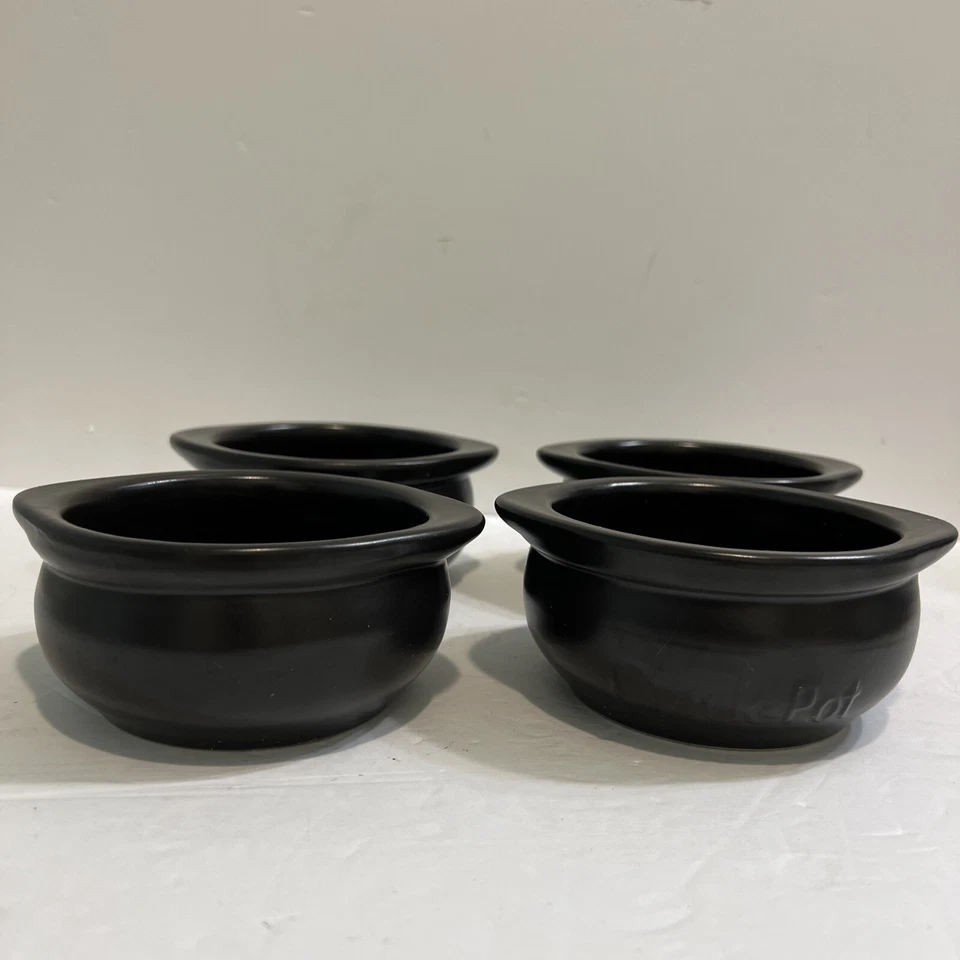 Conjunto de 4 tigelas de sopa de argila preta para panela de crocodilo - Imagem 2 de 4