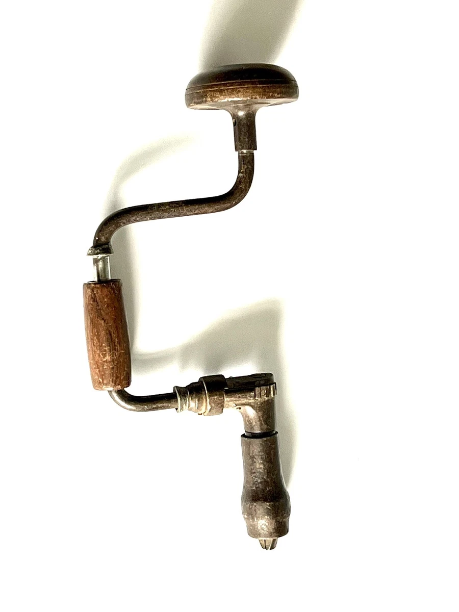 Antique Hand Drill Brace Old Hand Tool Wood Steel