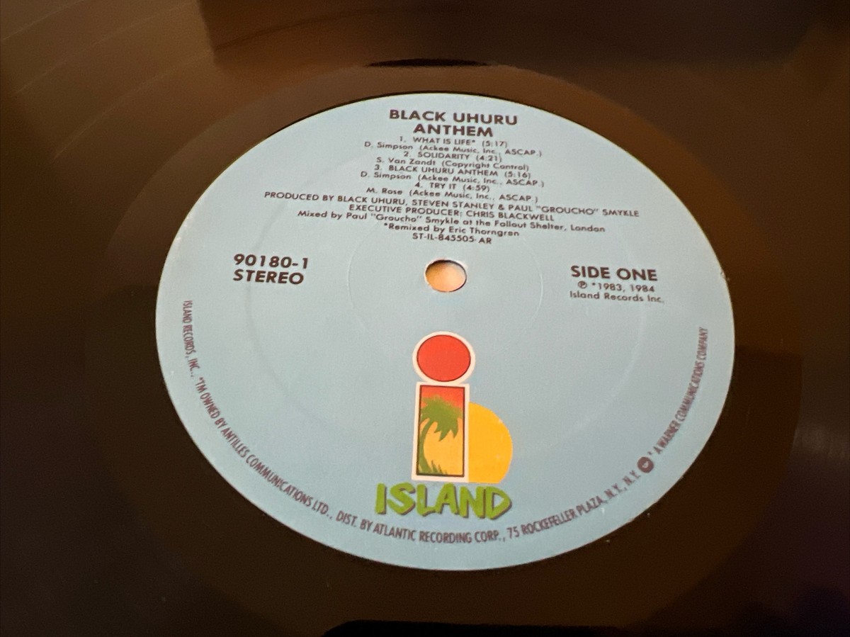 Black Uhuru – Anthem - 12” Vinyl LP - 1984 Island Records 90180-1