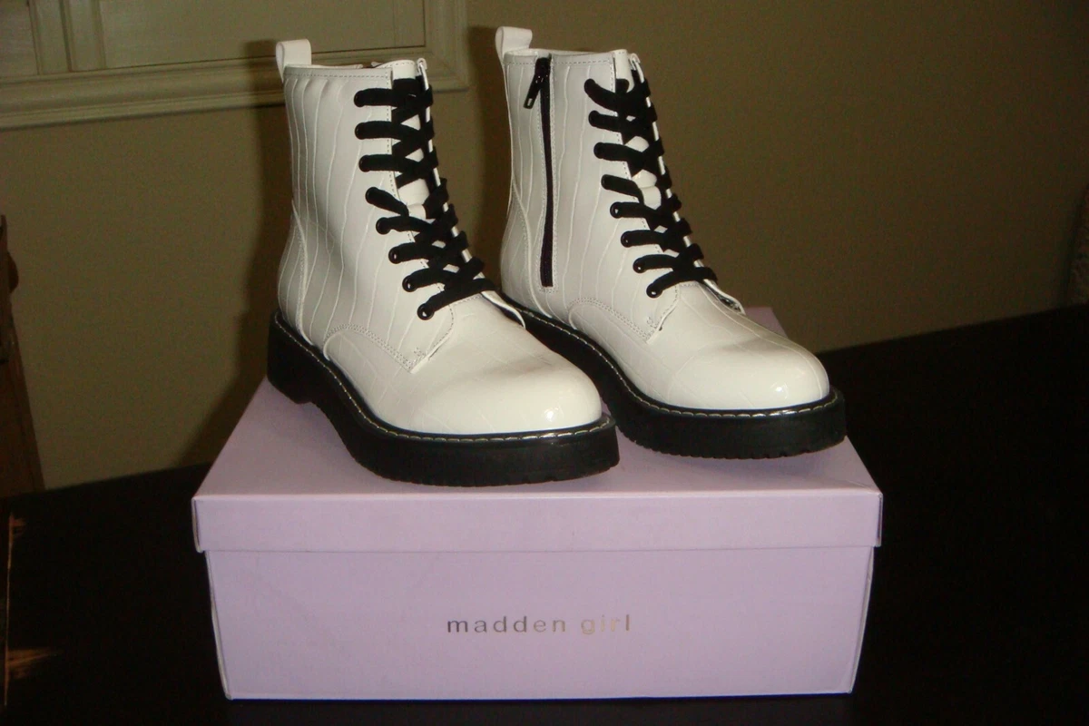 Steve madden white crocodile boots sales