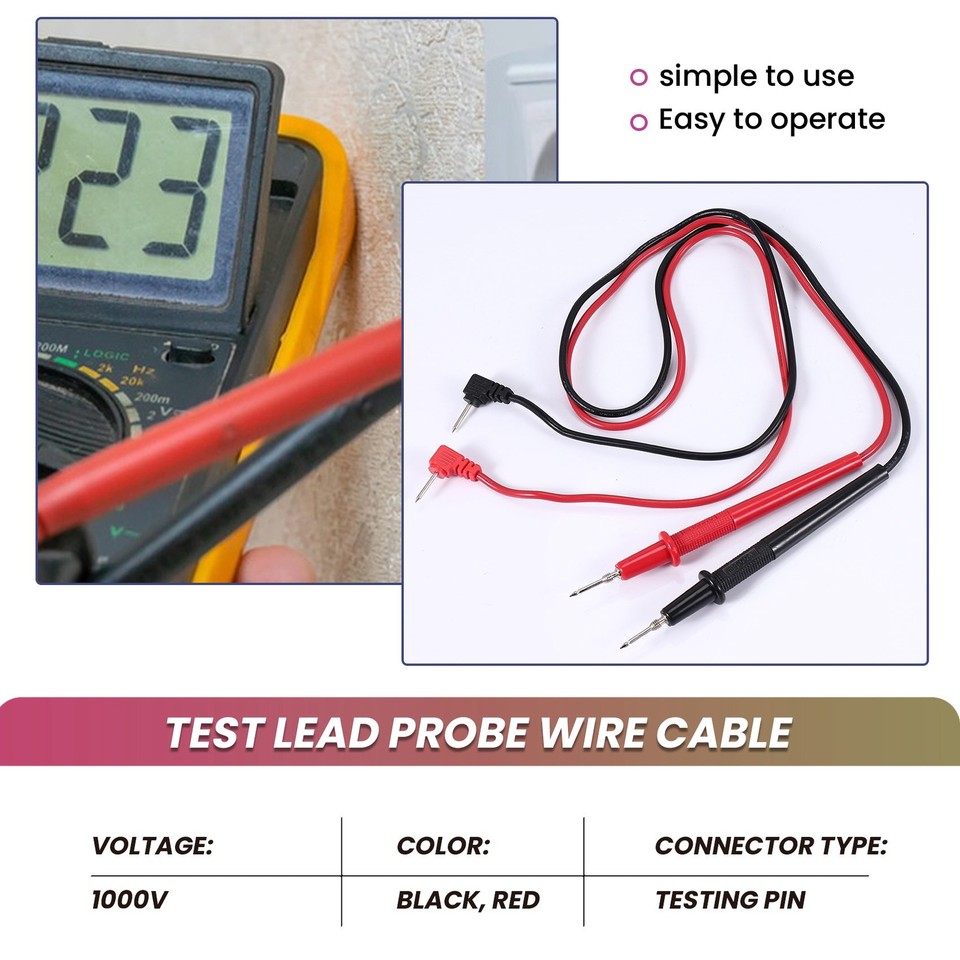 Multimeter Meter Universal Test Lead Probe Wire Cable 1000V 0.8M