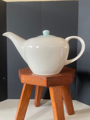 Vintage-Stil/Retro Taifun 2pt/1 Liter 6 Tassen Familie Teekanne hellblau/weiß sehr guter Zustand