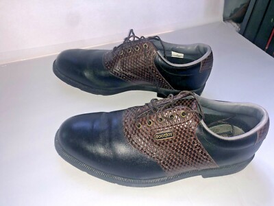Vintage Men's Footjoy Dryjoys Dry-Z 53437 Black Brown Golf Shoes