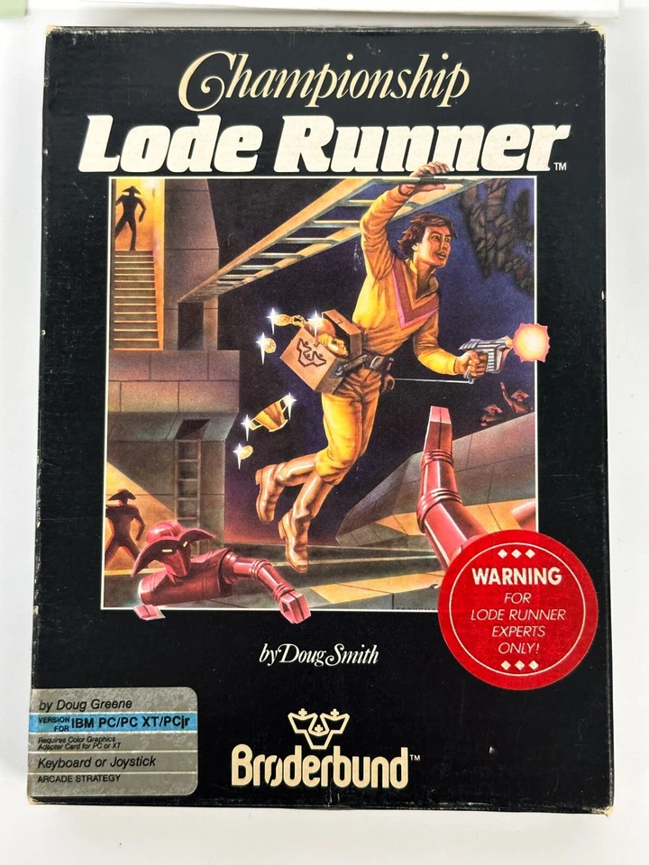 Championship Lode Runner by Broderbund for IBM PC/PC XT/PCJR with Box & Inserts - Image 2 of 4