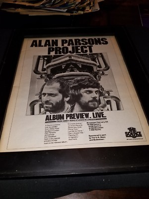 Alan Parsons Project Ammonia Avenue Live NBC Source Promo Poster Ad Framed!
