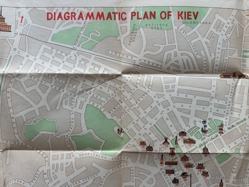 De colección 1950 Era Soviética “Plan Diagramático de Kiev” - Mapa Turístico Inglés URSS - Imagen 3 de 11