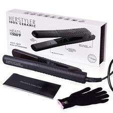 Herstyler Superstyler 1 Inch Ceramic Hair Straightener Dual Voltage Flat Iron