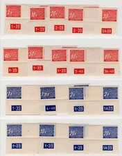 GERMANY 3rd REICH BOHEMIA MORAVIA J1-J14 SCARCE GUTTER PLATE NUMBERS PERFECT MNH